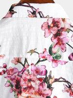Men's Shirt with Short Sleeve with Floral Pattern
