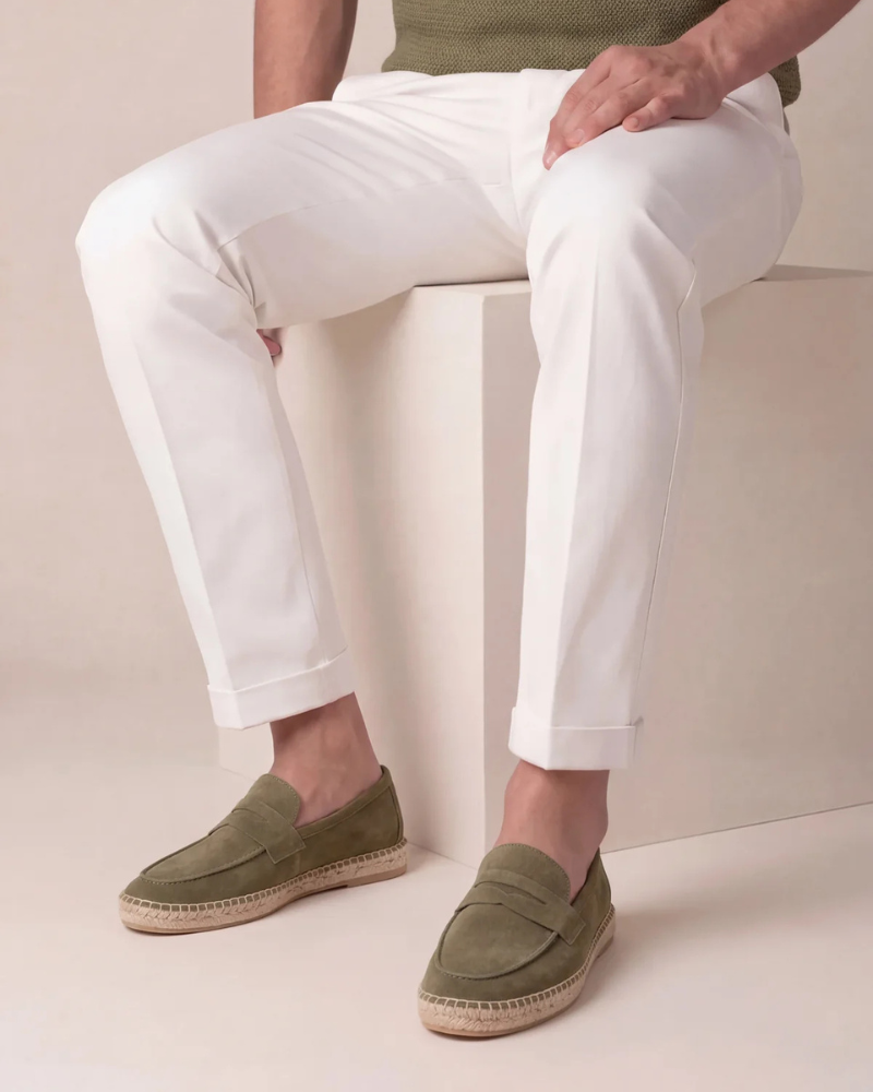 Espadriller Riviera i Olivengrøn Suede