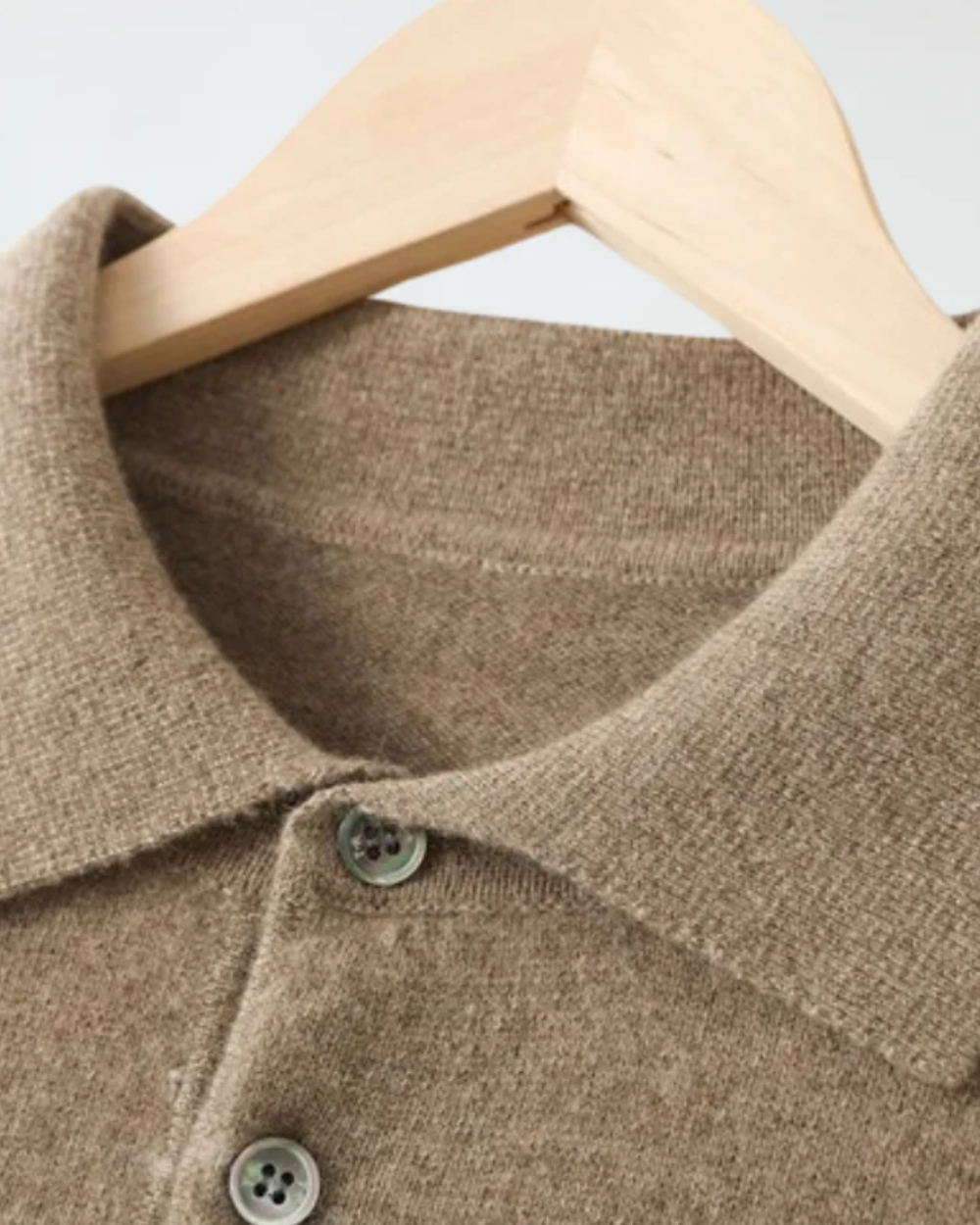 Ponza Cashmere Polo Sweater Khaki