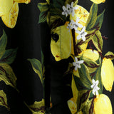 Hawaiian Beach Summer Vacation Short-Sleeve Tropical Lemon Print Shirt