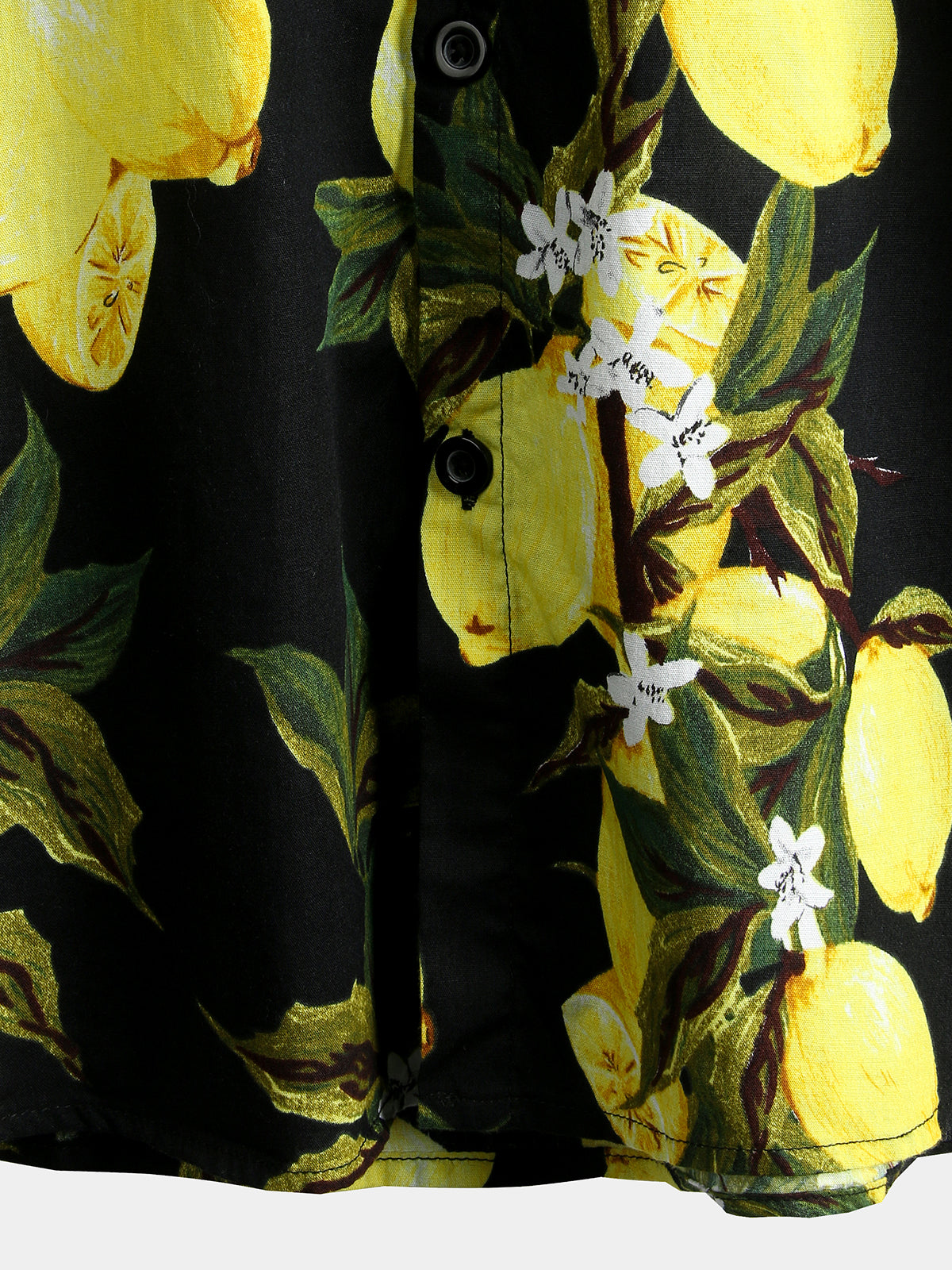 Hawaiian Beach Summer Vacation Short-Sleeve Tropical Lemon Print Shirt