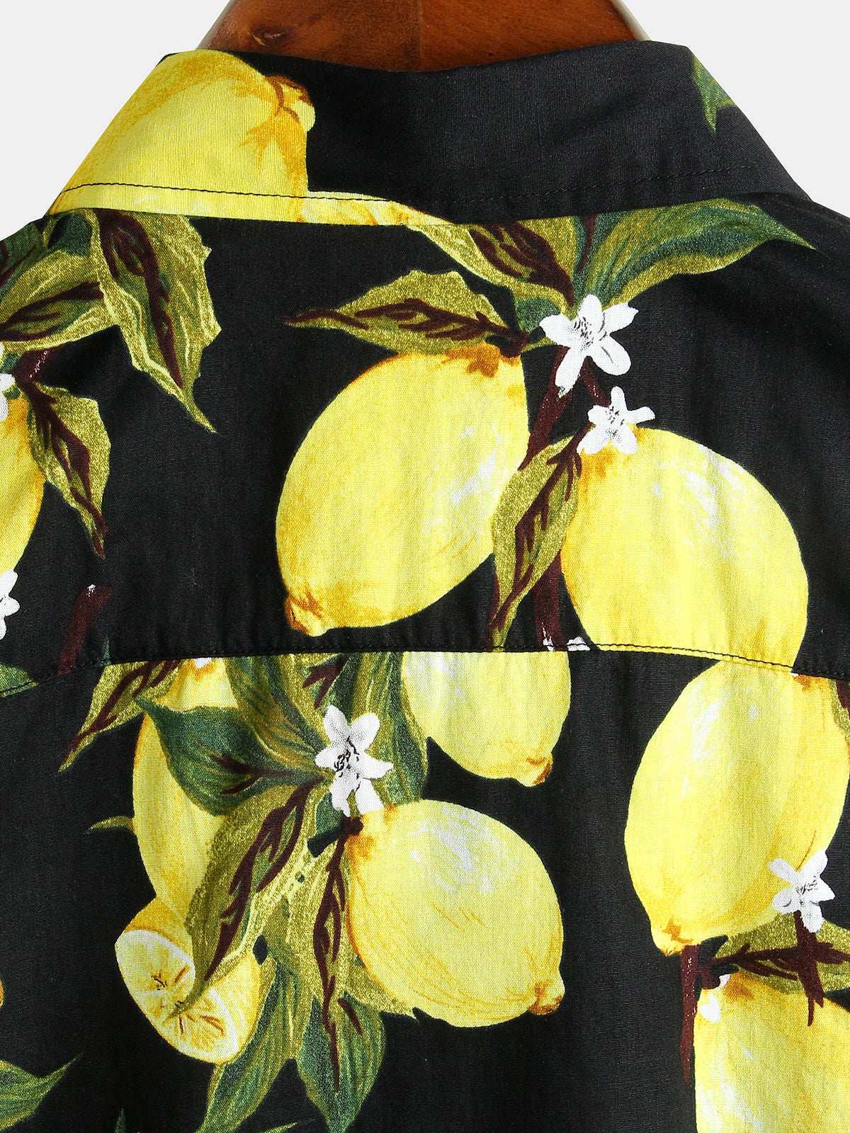 Hawaiian Beach Summer Vacation Short-Sleeve Tropical Lemon Print Shirt
