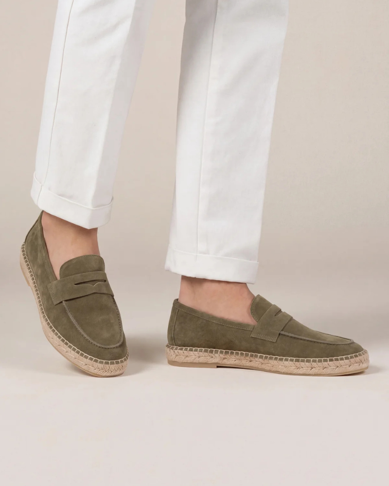 Espadriller Riviera i Olivengrøn Suede