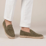 Riviera Men's Suede Espadrilles, Olive
