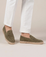 Riviera Men's Suede Espadrilles, Olive