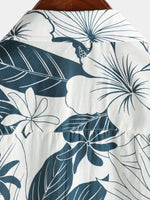100% Hawaiian Floral Button-Up Beach Shirt, Short Sleeves