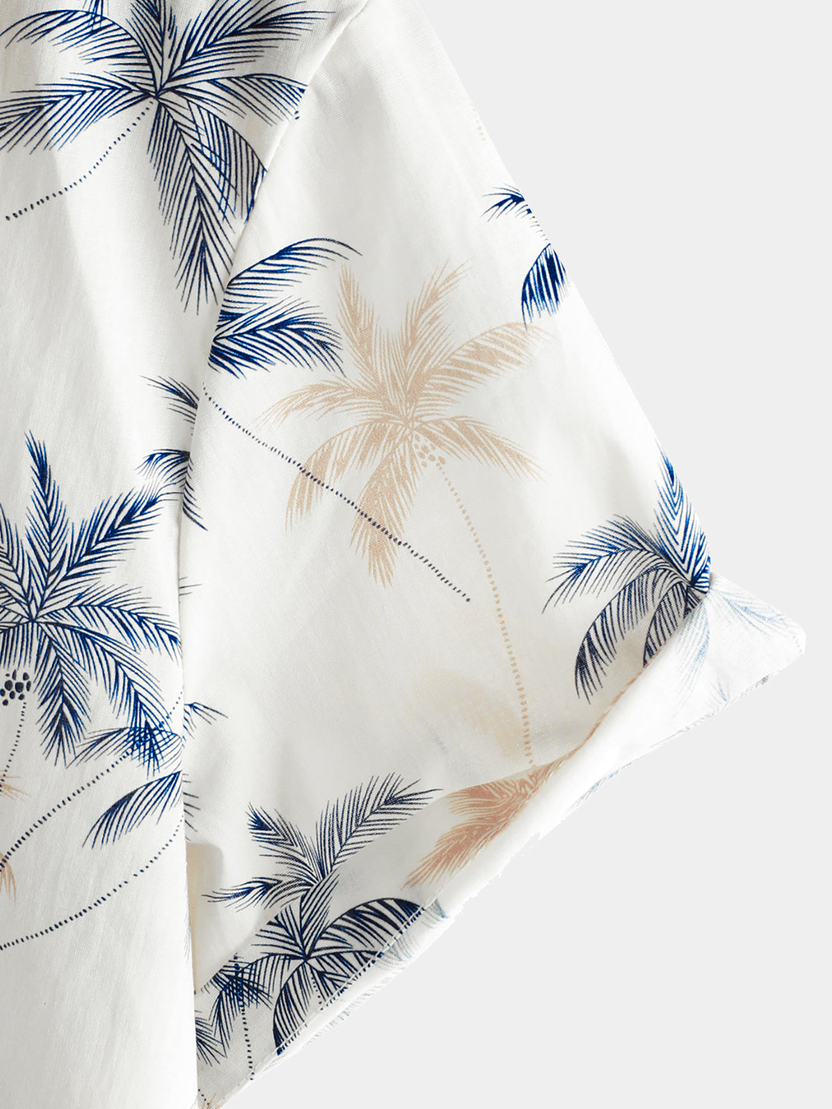 Beach Button-Up Short-Sleeve 100% Hawaiian Palm Print Shirts