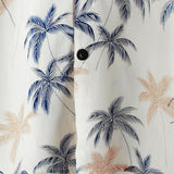 Beach Button-Up Short-Sleeve 100% Hawaiian Palm Print Shirts