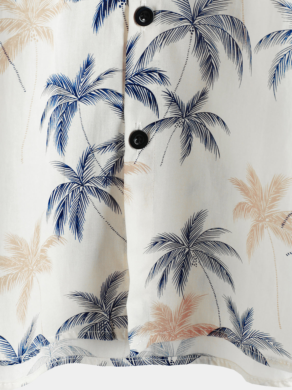 Beach Button-Up Short-Sleeve 100% Hawaiian Palm Print Shirts
