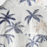 Beach Button-Up Short-Sleeve 100% Hawaiian Palm Print Shirts