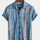 Striped Button-Up Casual and Breathable Short Sleeve Shirt