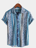 Striped Button-Up Casual and Breathable Short Sleeve Shirt