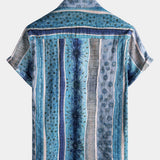 Striped Button-Up Casual and Breathable Short Sleeve Shirt