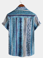 Striped Button-Up Casual and Breathable Short Sleeve Shirt