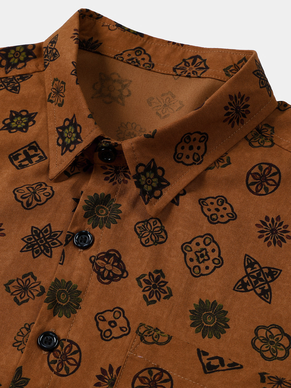 Vintage Geometric Orange Shirt