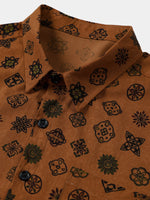 Vintage Geometric Orange Shirt