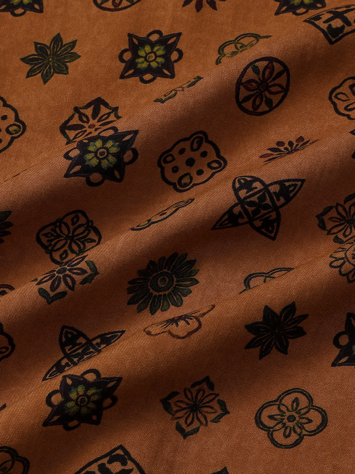 Vintage Geometric Orange Shirt