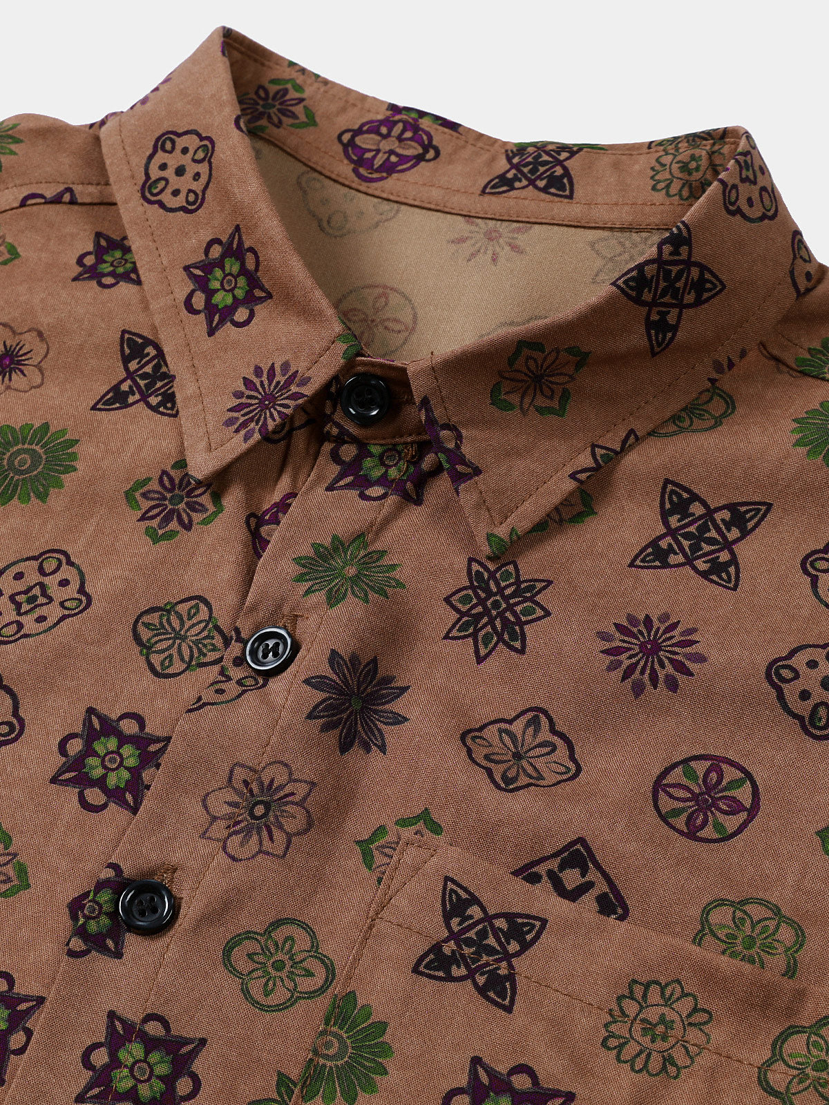 Khaki Geometric Vintage Shirt