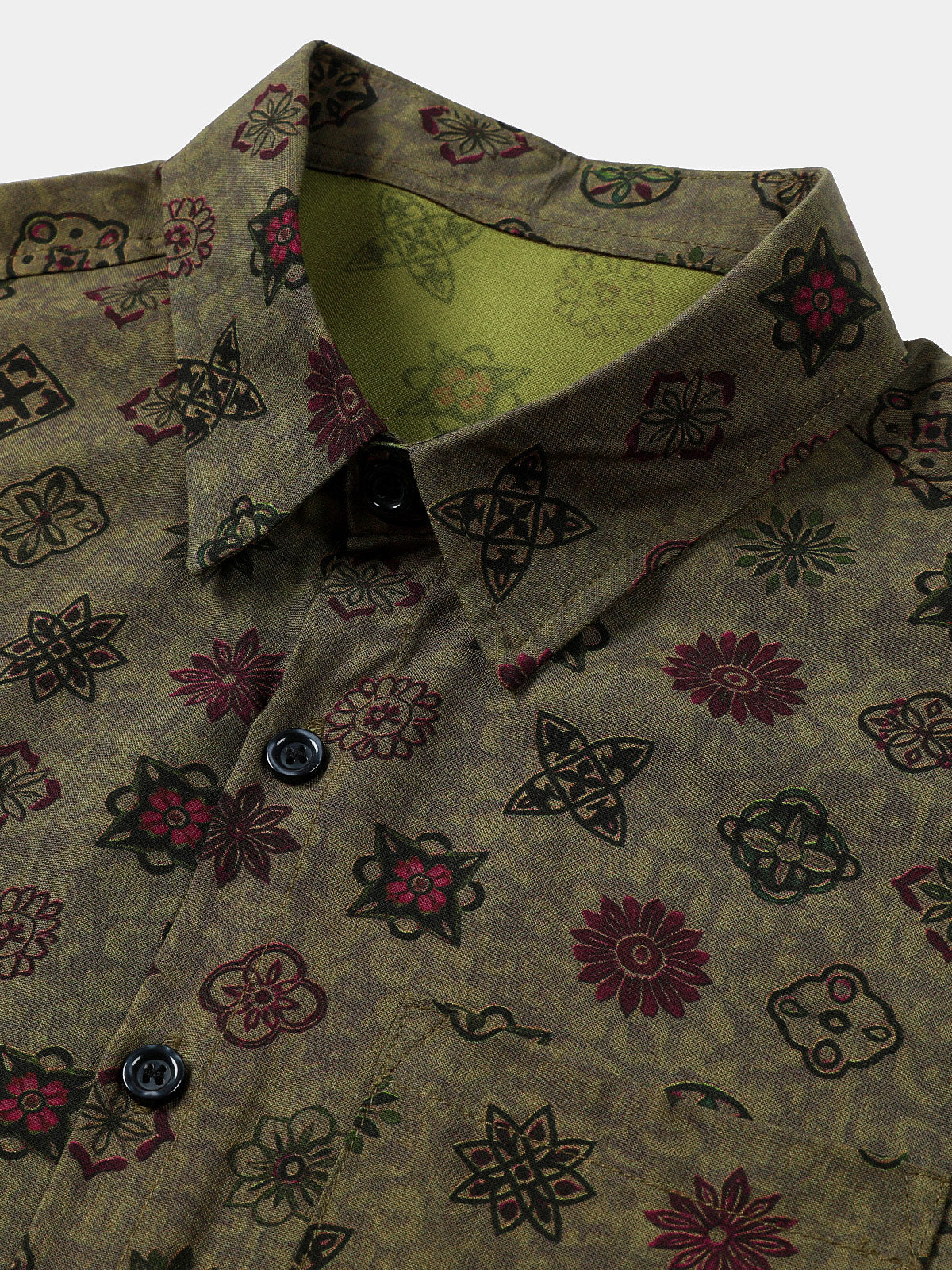 Vintage Green Geometric Shirt