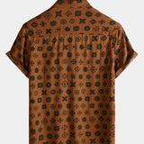 Vintage Geometric Orange Shirt