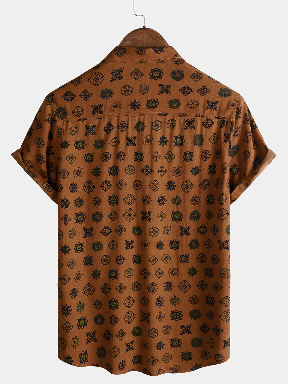 Vintage Geometric Orange Shirt