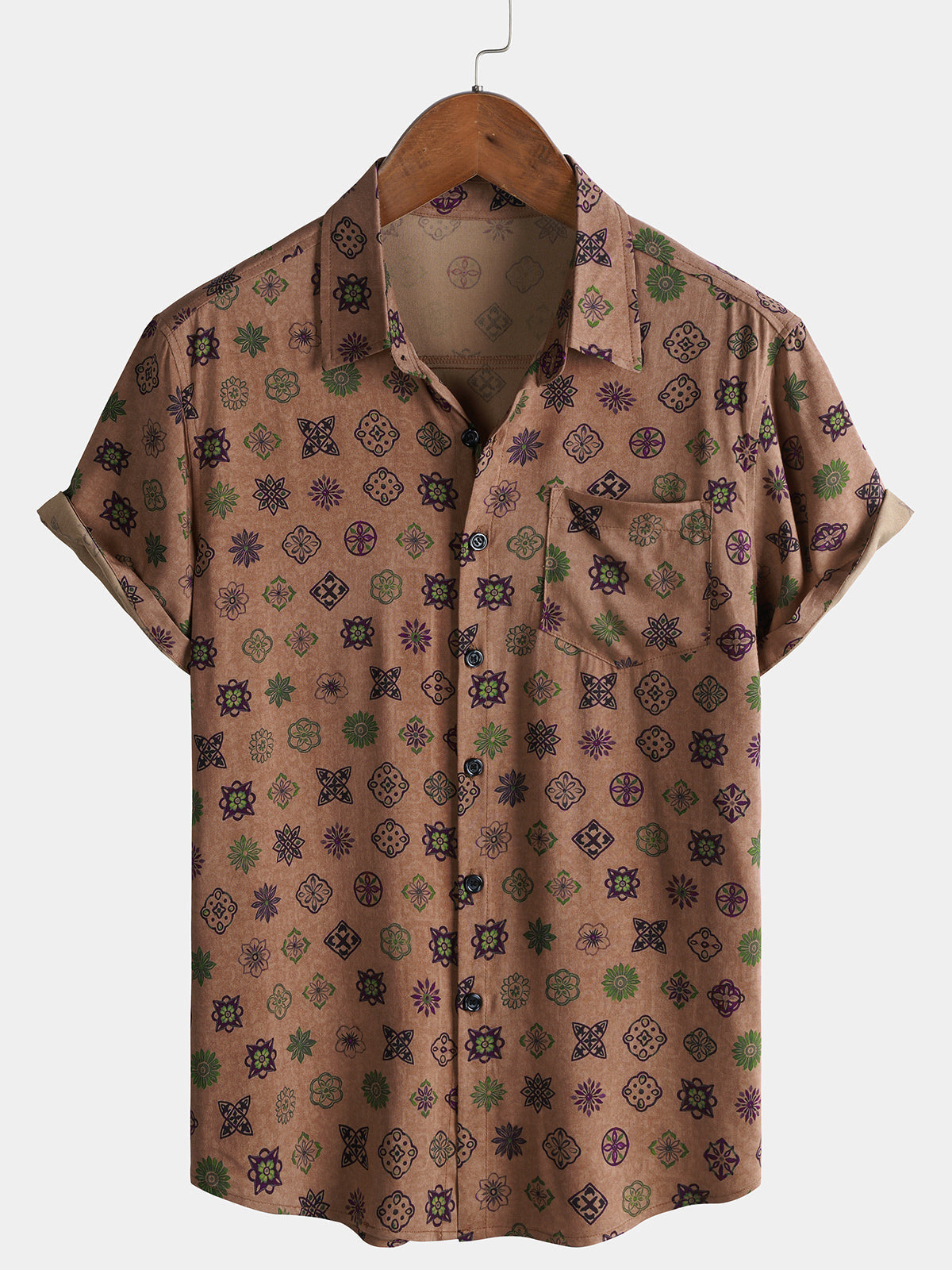 Khaki Geometric Vintage Shirt