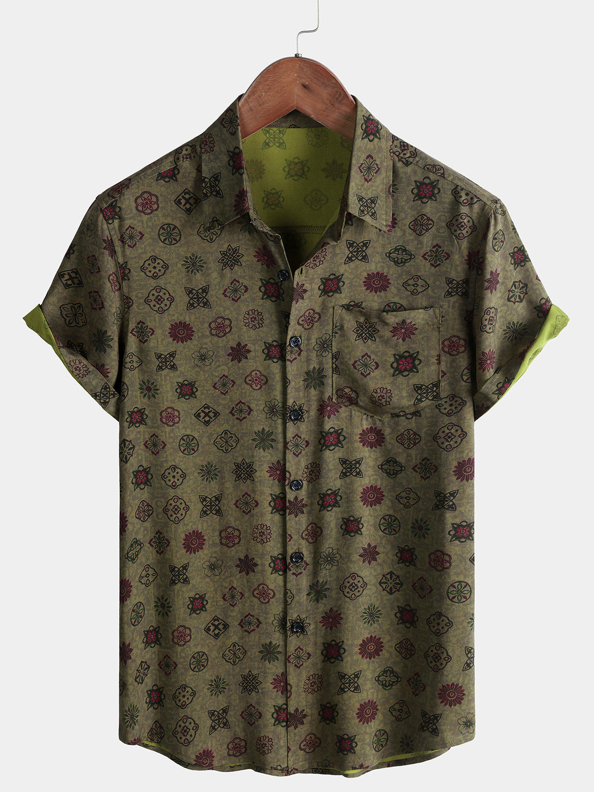 Vintage Green Geometric Shirt