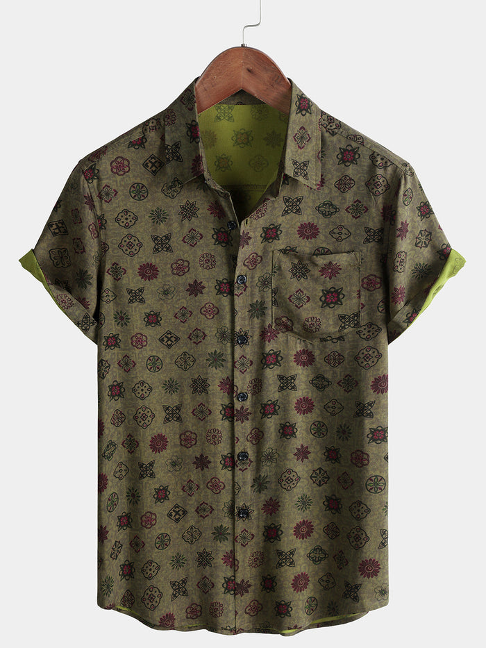 Vintage Green Geometric Shirt
