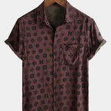 Classic Retro Geometric Pattern Short Sleeve Shirt