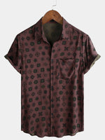 Classic Retro Geometric Pattern Short Sleeve Shirt