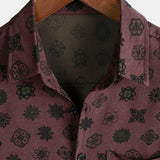 Classic Retro Geometric Pattern Short Sleeve Shirt