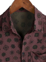 Classic Retro Short Sleeve Geometric Cotton Shirt for Men