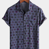 Vintage Purple Geometric Shirt