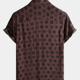 Classic Retro Geometric Pattern Short Sleeve Shirt