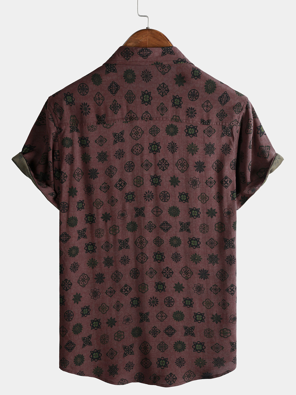 Classic Retro Geometric Pattern Short Sleeve Shirt