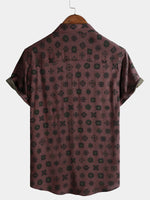 Classic Retro Geometric Pattern Short Sleeve Shirt