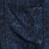 Short-Sleeve Tribal Geometric Navy Print Shirt