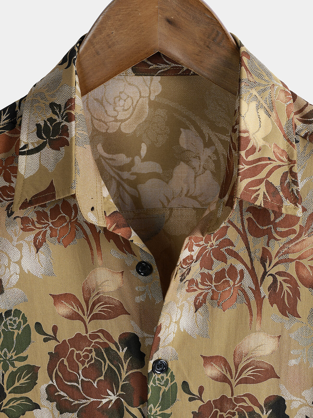 Casual Vintage Short Sleeve Shirt with Rose Print