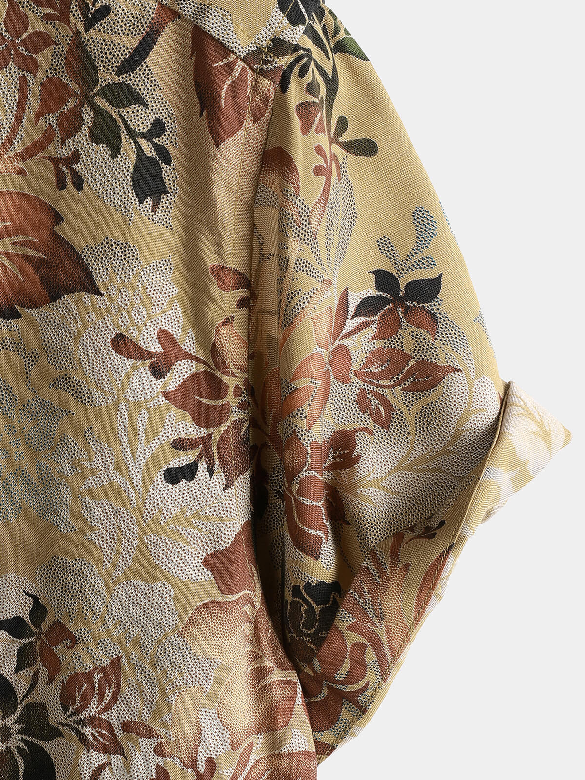 Casual Vintage Short Sleeve Shirt with Rose Print