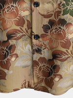 Casual Vintage Short Sleeve Shirt with Rose Print