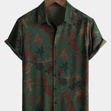 Vintage Relaxed Summer Print Short Sleeve Shirt