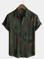 Vintage Relaxed Summer Print Short Sleeve Shirt