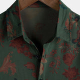Vintage Relaxed Summer Print Short Sleeve Shirt