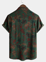Vintage Relaxed Summer Print Short Sleeve Shirt