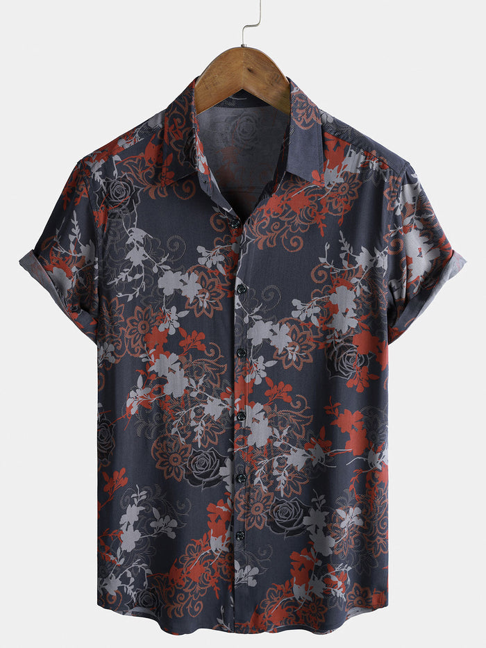 Lightweight Breathable Retro Island Travel Short Sleeve Shirt