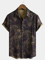 Shirt with Vintage Floral Print, Short Sleeves