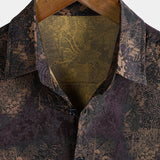 Shirt with Vintage Floral Print, Short Sleeves