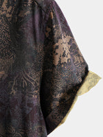 Shirt with Vintage Floral Print, Short Sleeves