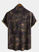 Shirt with Vintage Floral Print, Short Sleeves
