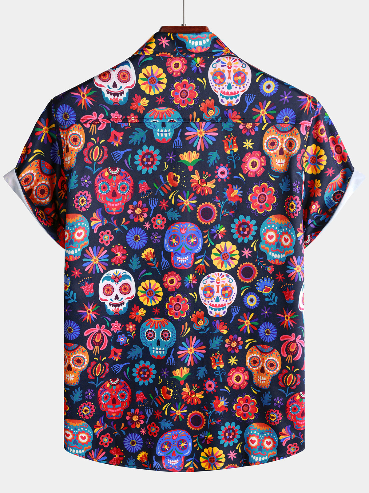 Hawaiian Skull Punk Rock Blue Retro Shirt